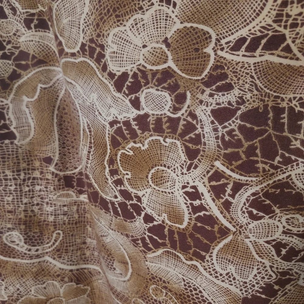 Forever 21 Contemporary Brown Floral Patterned Skirt Feminine Chic Medium